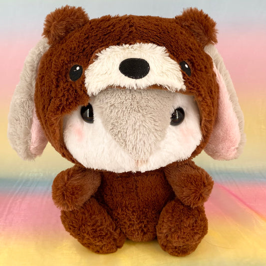 Loppy Yurugurumi The Rabbit - Wearing Brown Bear Onesie - Large