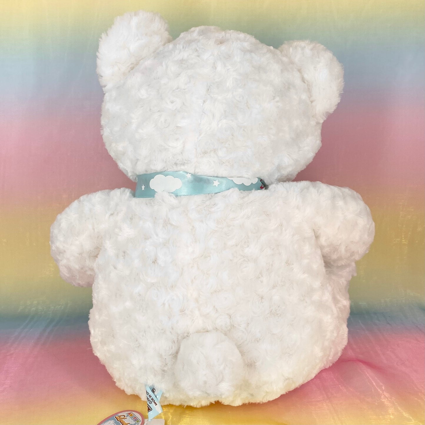 Lovely Rose Bear - White with Turquoise Ribbon - Extra Large