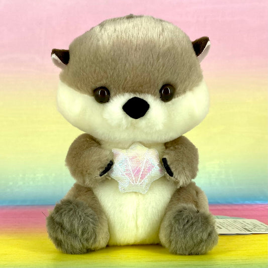 Uki Uki Rakko Kirakira The Sea Otter - Taupe with Shell - Small