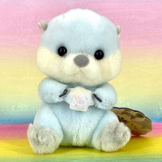 Uki Uki Rakko Kirakira The Sea Otter - Pale Blue with Shell - Small