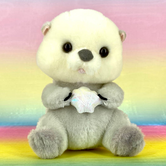 Uki Uki Rakko Kirakira The Sea Otter - Grey with Shell - Small