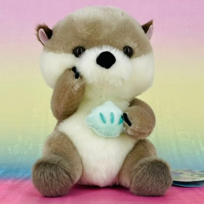Uki Uki Rakko Kirakira The Sea Otter - Taupe with Sea Shell - Small