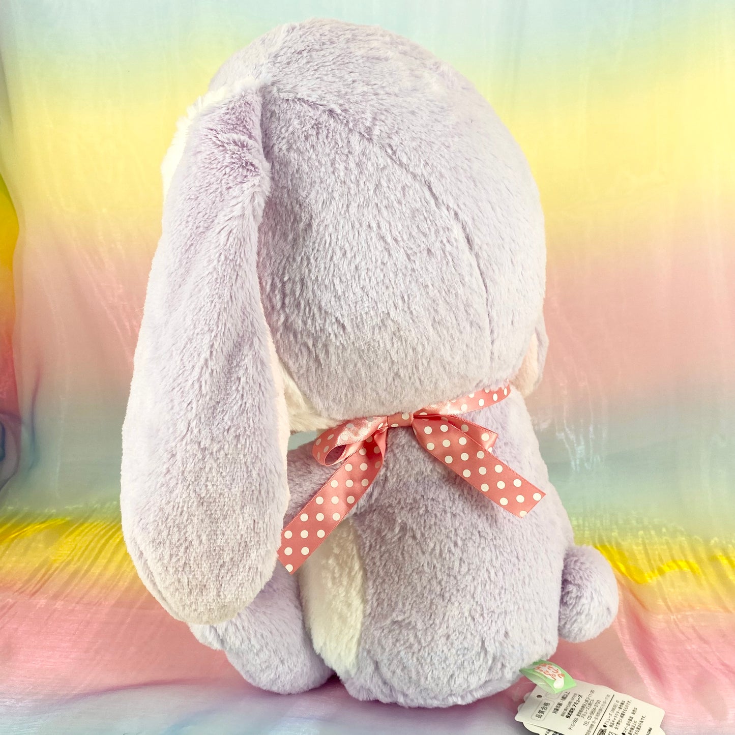 Loppy The Rabbit - Purple & White with Ribbon - Large