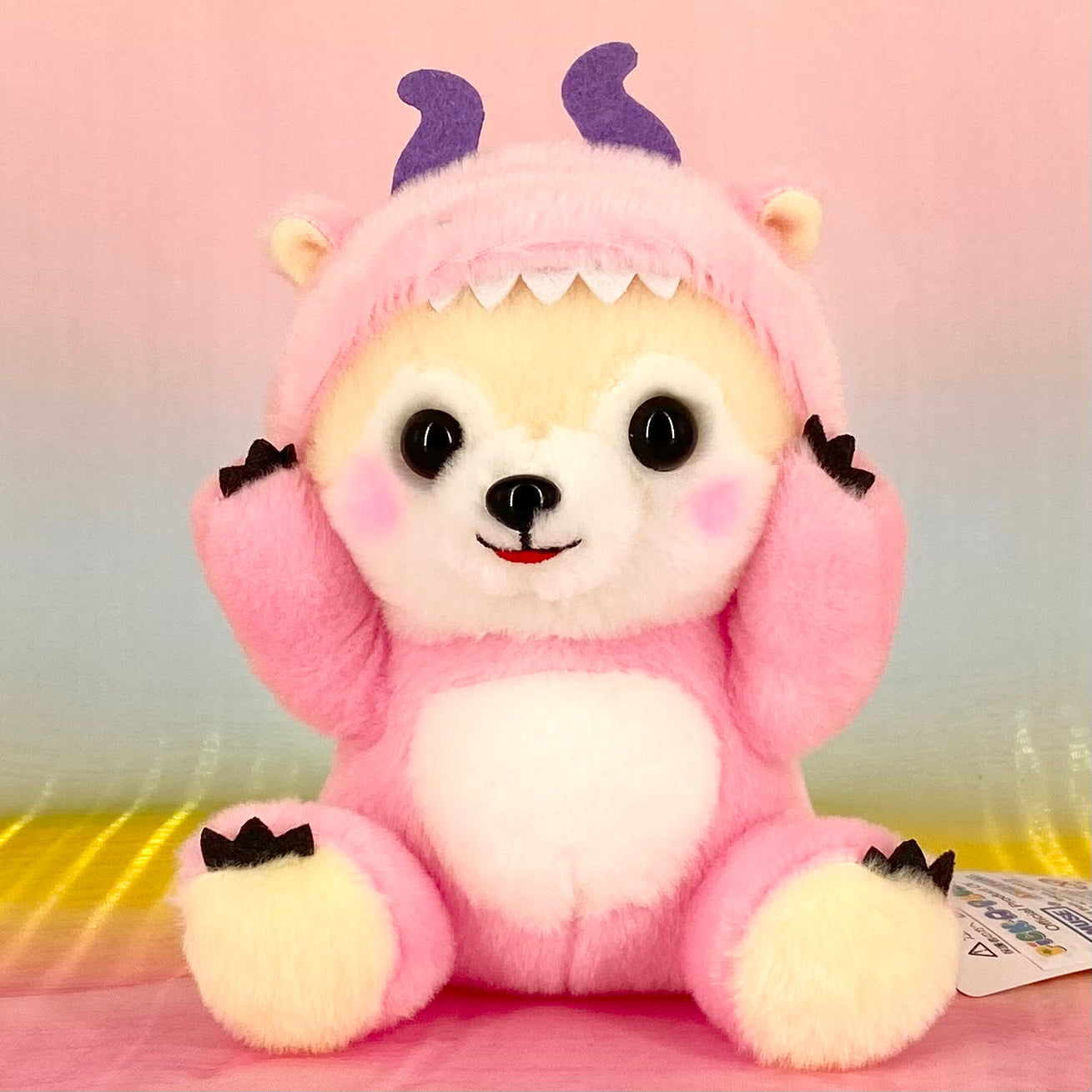 Mameshiba The Three Brothers - Wearing Pink Dragon Onesie - Small