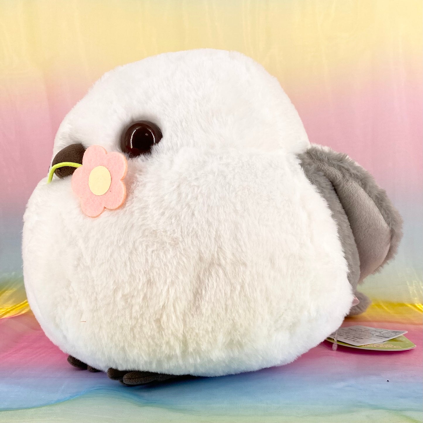 Fuku Fuku The Bird - White with Beak Flower - Medium